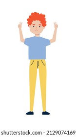 diseño de pie de hombre rojo feliz