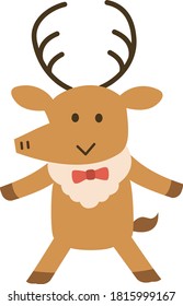 Happy Reindeer with Cute Ribbon