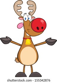 Happy Reindeer With Open Arms