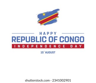 Happy Republic of Congo Independence day, Happy Independence day, Republic of Congo, 15th August, 15 August, National Day, Democratic Republic of Congo, Flag Republic of Congo Independence day Vector 