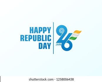 Happy Republic Day Background. 26 January Logo Symbol. Vector Illustration