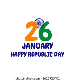 Happy Republic Day background. 26 January logo symbol. vector illustration