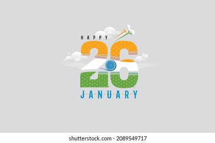 Happy Republic Day background- 26 January logo symbol. vector illustration Traditional style.