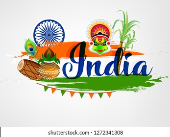 Happy Republic Day background design, 26th January Vector Illustration.