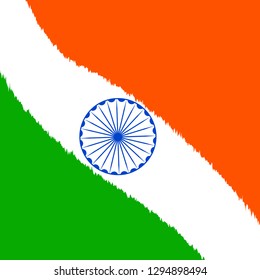 Happy Republic Day background design, 26th January background Vector Illustration based on Tri Color grunge. - Vector