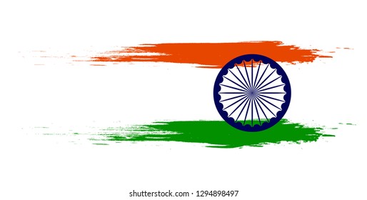 Happy Republic Day background design, 26th January background Vector Illustration based on Tri Color grunge. - Vector