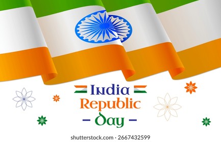 Happy Republic Day Background Design Template Illustration, Indian Republic Day Post Banner Design Template