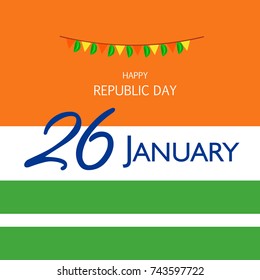 Happy Republic Day background design, 26th January Vector Illustration.