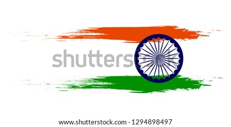 Happy Republic Day background design, 26th January background Vector Illustration based on Tri Color grunge. - Vector