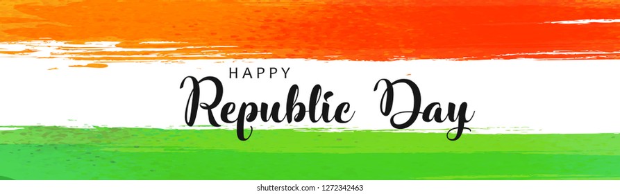 Happy Republic Day Banner Design, 26th January Vector Illustration.