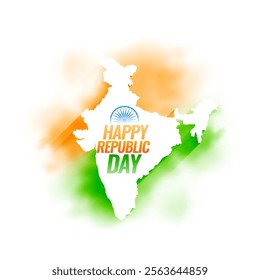 happy republic day celebration background with indian map vector