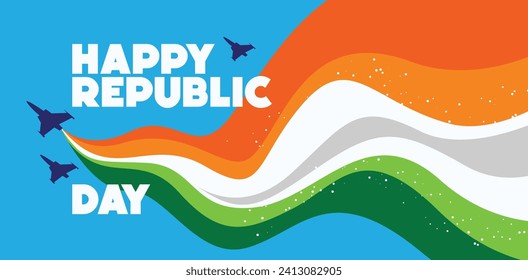 Happy Republic Day Concept With Fighter Jets