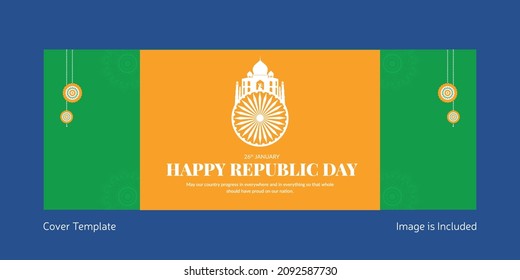 Happy republic day cover page design template.
