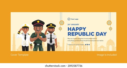 Happy republic day cover page design template.