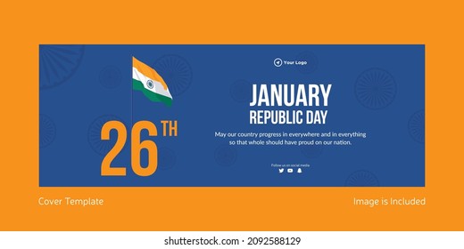 Happy republic day cover page design template.