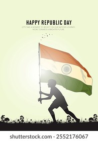 Happy Republic day creative concept. 26 January Indian Republic Day Celebration Background. Greeting card, 3d vector illustration.