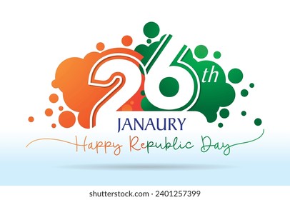 Happy republic day design template. Republic Day greeting for 26th January. Indian national holiday.