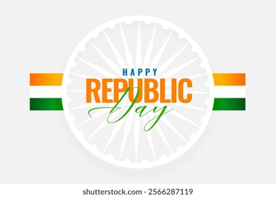 happy republic day holiday background with ashoka chakra vector