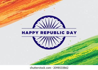 Happy Republic Day of India, 26th January,  vector background, greeting card design, flag and Red Fort, India gate, Taj Mahal, concept etc.