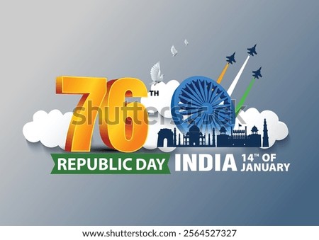 happy republic day India. Ashoka chakra with Indian map. abstract vector illustration design