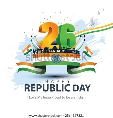 happy republic day India. Ashoka chakra with Indian map. abstract vector illustration design