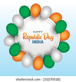 happy republic day India with balloon decoration. vector illustration design