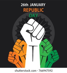 happy republic day of india banner design, show power or unity of country 