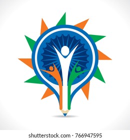 happy republic day of india banner, bulb shape design