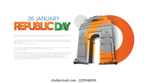 Happy Republic Day of India celebration 26th January