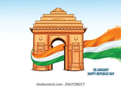 Happy republic day of india celebration card design