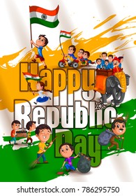 Happy Republic Day of India celebration on 26th January. Vector illustration