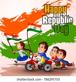 Happy Republic Day of India celebration on 26th January. Vector illustration