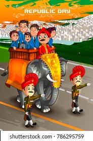 Happy Republic Day of India celebration on 26th January. Vector illustration