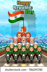 Happy Republic Day of India celebration on 26th January. Vector illustration