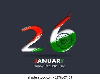 Happy Republic day of India festival Elegant of Indian flag theme, Good Concept, Beautiful Banner Design and Background Vector Illustration... 