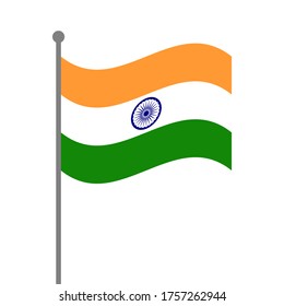 Happy republic day of India. India flag, official colors and proportion correctly. National India flag. Vector illustration. EPS10.
