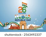 happy republic day India greetings. abstract vector illustration design.