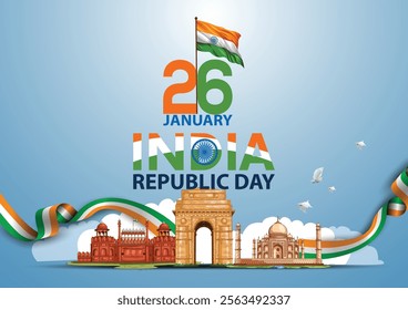 happy republic day India greetings. abstract vector illustration design.