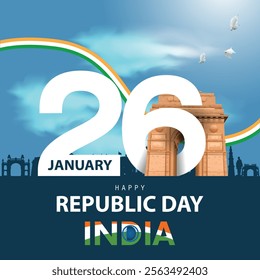 happy republic day India greetings. abstract vector illustration design.