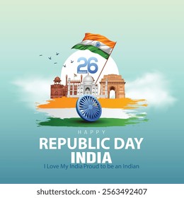 happy republic day India greetings. abstract vector illustration design.