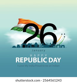 happy republic day India greetings. abstract vector illustration design.