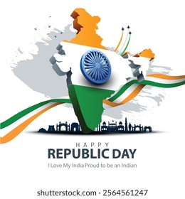 happy republic day India greetings. abstract vector illustration design.