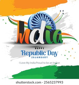 happy republic day India greetings. abstract vector illustration design.