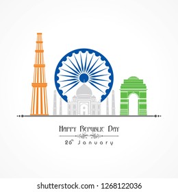 Happy Republic Day of india illustration vector, poster design stock vector