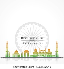Happy Republic Day of india illustration vector, poster design stock vector