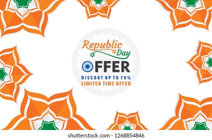 happy republic day of india illustration vector, using republic day discount poster design