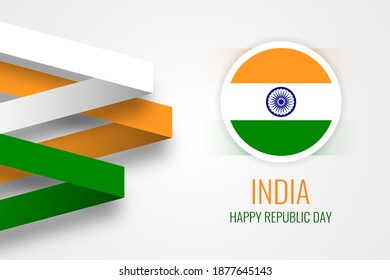 Happy Republic Day India Illustration Template Design. Vector Eps 10