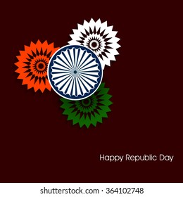 Happy republic day India illustration, Indian flag color themed illustration .