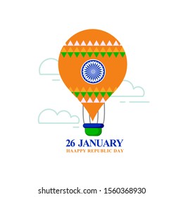 Happy Republic Day of India,  Indian flag for 26th January