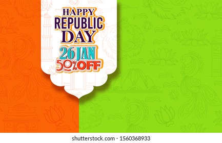 Happy Republic Day of India,  Indian flag for 26th January